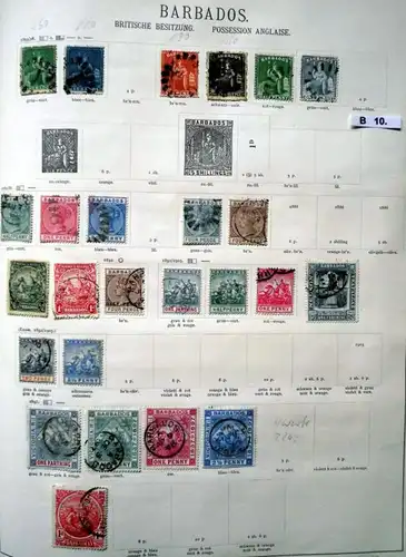 belle collection de timbres de haute qualité Barbade 1852 à 1897