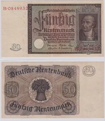 Billet 50 Mark des pensions 1934 Rosenberg Nr. 165 (154840)