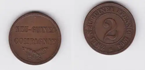 2 centime de cuivre pièce allemande Nouvelle-Guinée 1894 vs J.702 (139321)