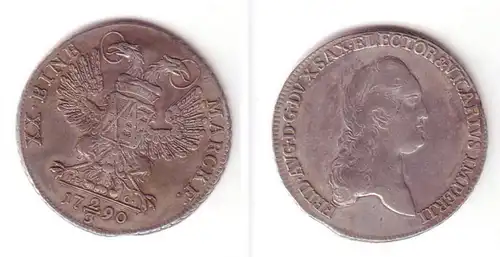 2/3 Taler Argent Monnaie Sachsen Vicariats Gravure 1790 IEC (104927)