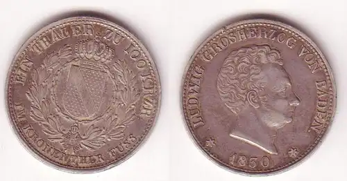 Silber Münze Baden 1 Taler zu 100 Kreuzern 1830 Grossherzog Ludwig (104936)