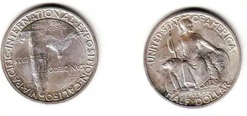 1/2 Dollar Silber Gedenk Münze USA 1935 in TOP (106674)