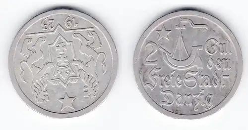 2 Gulden Silber Münze Freie Stadt Danzig 1923 (127469)