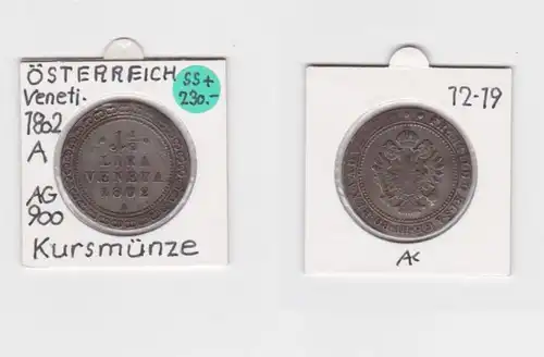 1 1/2 Lira Silber Münze Österreich Venetien 1802 (145059)