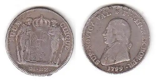 21 Batzen 1 Gulden Silber Münze Preussen Neuenburg 1799 (114531)