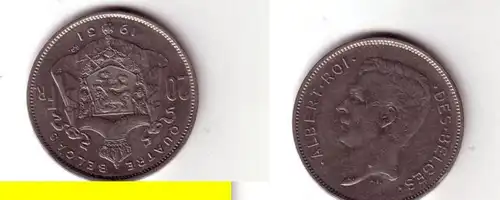 20 Francs / 4 Belgas Münze Belgien 1931