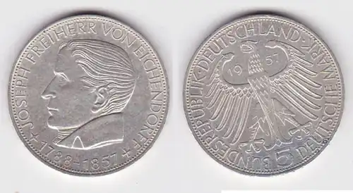 Médaille commémorative de la RFA 5 Mark Freiherr von Eichendorff 1957 (141705)