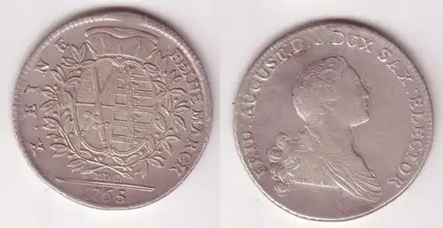 1 pièce d'argent de Taler Saxe 1765 EDC (104859)