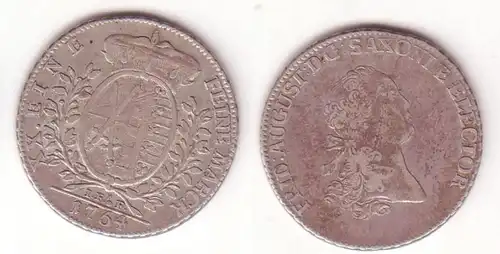 2/3 Taler Silber Münze Sachsen 1764 IFoF (104881)