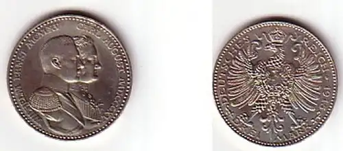 3 Mark Silbermünze Sachsen-Weimar-Eisenach 1915