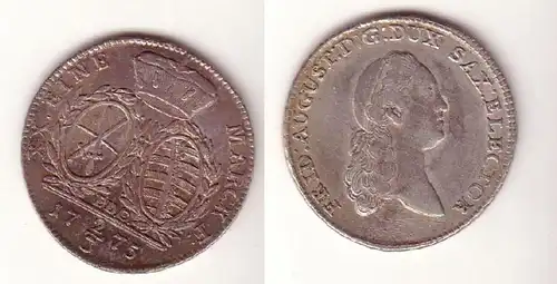 2/3 Taler Argent Monnaie Sachsen Friedrich August III. 1775 E.D.C.1775 ss+