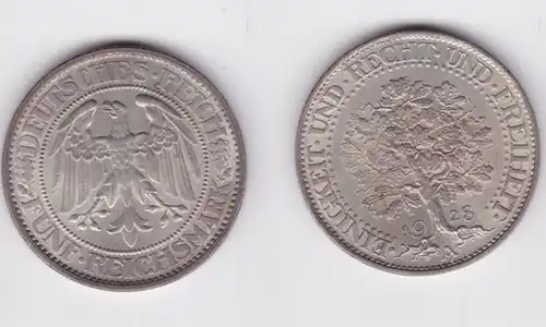 5 Mark Silber Münze Weimarer Republik Eichbaum 1928 A vz+ (140336)