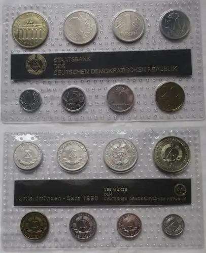 kompletter DDR Kursmünzensatz (KMS) mit 5 Mark 1990 Stgl. in OVP (129681)