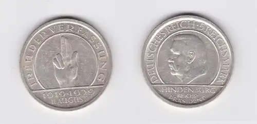 5 Mark Argent Pièce de monnaie Weimar République Constitution 1929 R.vz (132676)