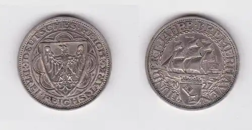 3 Mark Silber Münzen Hundert Jahre Bremerhaven 1927 A (132609)