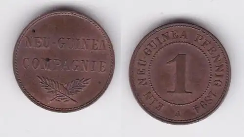 1 Pfennig Kupfer Münze Deutsch Neuguinea 1894 vz J.701 (141653)