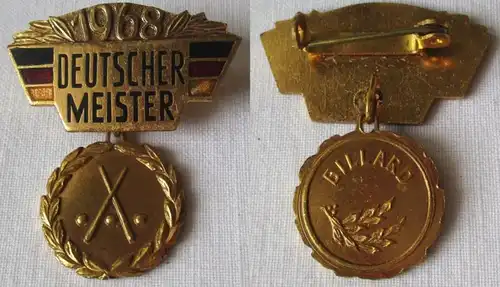 DDR Abzeichen Sport Deutscher Meister 1968 im Billard (138600)