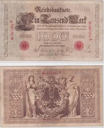 1000 Mark Reichsbanknote Deutsches Reich 1.Juli 1898 Ro.Nr.18 (155350)
