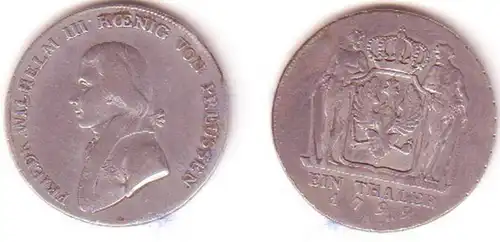 1 pièce de monnaie d'argent de Taler Preussen Friedrich Wilhelm 1799 A (MU0975)