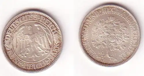 5 Mark argent pièce de monnaie Weimar République Eichbaum 1931 A (MU0685)