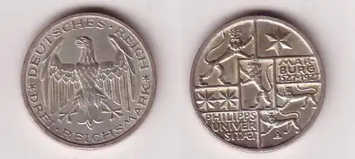3 Mark Argent Monnaie Université de Marbourg 1927 vz/Stgl. (116156)