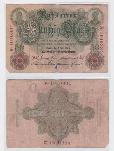 50 Mark Banknote Kaiserreich Deutsches Reich 8.Juni 1907 (117621)