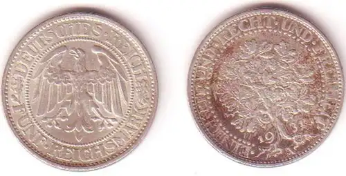 5 Mark argent pièce Weimar République Eichbaum 1931 A (MU0989)