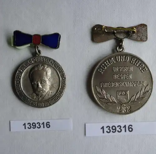 DDR Karl Liebknecht Medaille Ruhm & Ehre unseren Besten Friedenskämpfer (139316)