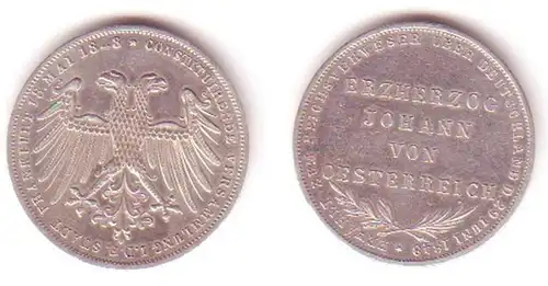 1 double godet pièce d'argent Ville de Francfort-sur-le-Main 1848 (MU1032)