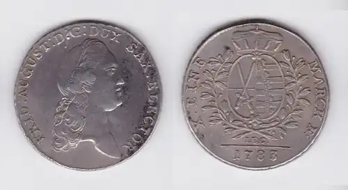 1 Taler Silber Münze Sachsen 1783 IEC (129590)