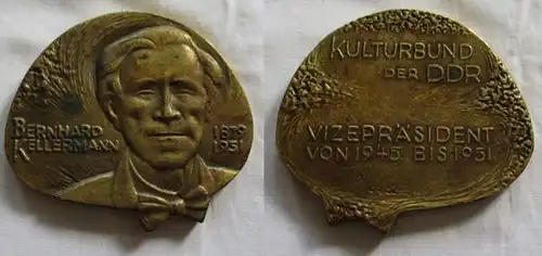 DDR Plakette Kulturbund - Bernhard Kellermann 1879-1951 Vizepräsident (138166)