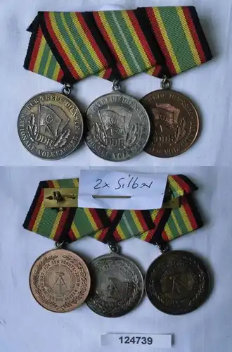 DDR 3er Ordensspange Medaille für treue Dienste NVA 900er Silber (124739)