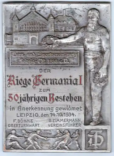 Grande plaque Association sportive Leipzig Est 1934 (MU2611)