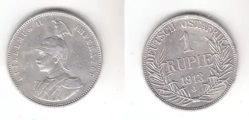 1 Rupie Silber Münze Deutsch Ost Afrika 1913 J (115071)