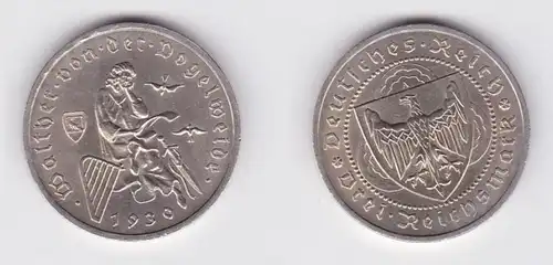Silber Münze 3 Mark Walter von der Vogelweide 1930 A (131017)