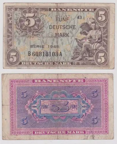 5 Mark Banknote Bank Deutscher Länder Ros.236 a (138896)