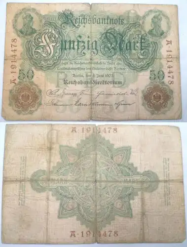 Banknote 50 Reichsmark 8.6.1907 Rosenberg. Nr.29 (BN1561)