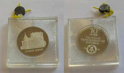 DDR Mündge Pièce 10 Mark Charité Berlin 1986 Argent PP scellé (131962)