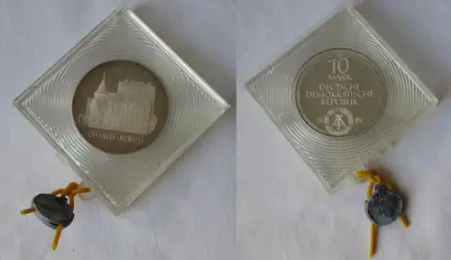 DDR commémorative pièce 10 Mark Charité Berlin 1986 argent scellé PP (154103)