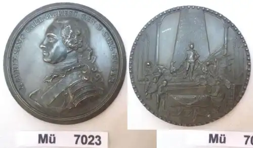 Médaille de fonte d'étain Baltikum-Kurland Duché de Moritz Graf de Saxe 1750 [MU7023]