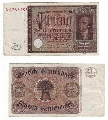 Billet 50 Mark des pensions Dt. Reich 6.7.1934 Rosenberg 165 (BN6971)