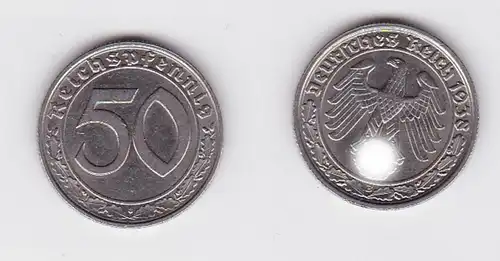 50 Pfennig Nickel Münze 3.Reich 1938 B Jäger 365 (130105)