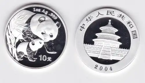 10 pièce d'argent yuan Chine 2004 Panda 1 once d ' argent (143985)