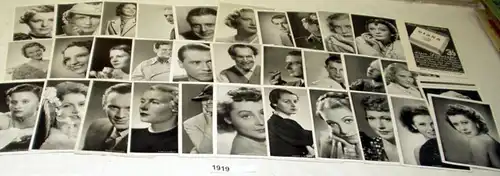 40 Zigarettenbilder Schauspieler aus Diana Zigaretten 3 1/3, um 1935