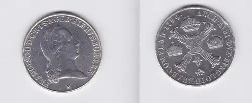 1 Taler Silber Münze Österreich Habsburg Franz II. 1794 M (119035)