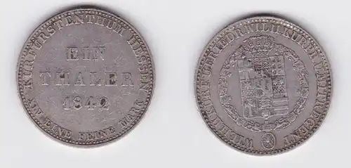 1 Taler Silber Münze Hessen-Kassel 1842 (122906)