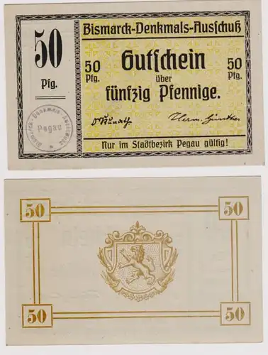 50 Pfennig Banknote Pegau Bismarck Denkmal Ausschuss ohne Datum (120732)
