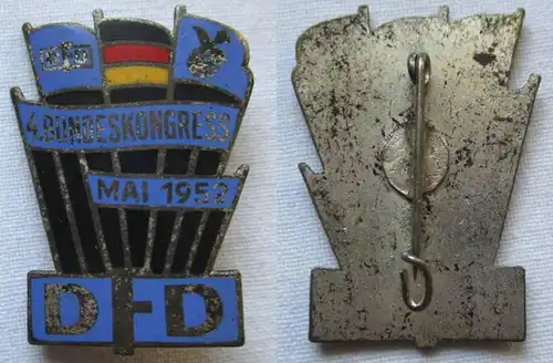 DDR Abzeichen DFD Demokratischer Frauenbund 4. Bundeskongress Mai 1952 (100788)