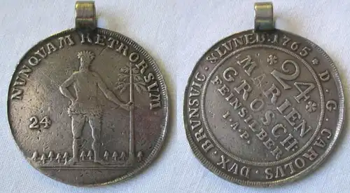 24 Mariengroschen Silber Münze Braunschweig Wolfenbüttel 1765 IAP (125921)