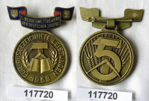 DDR Medaille des 5.Berufswettbewerbs 1953 Gold (117720)